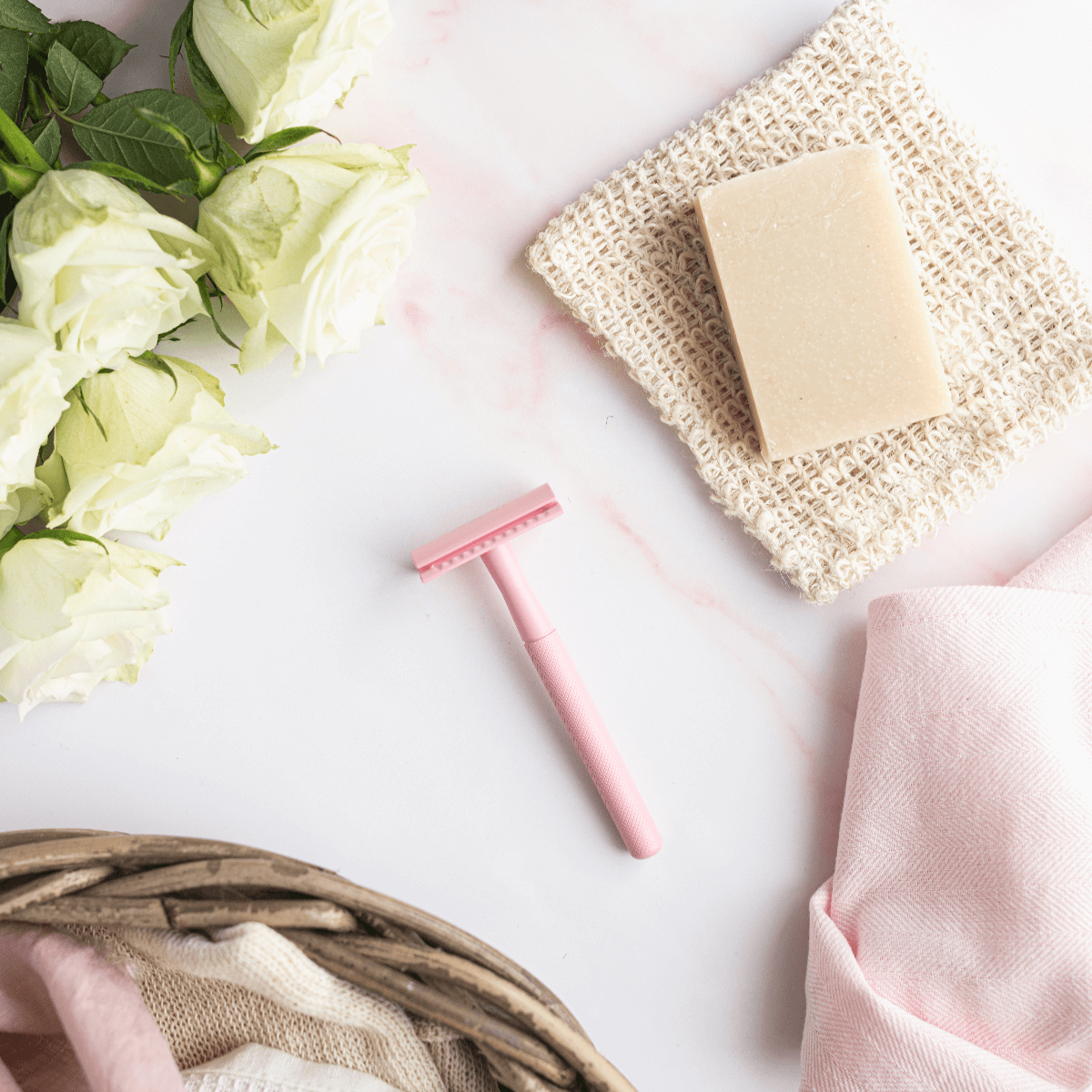 Metal Safety Razor - Pale Pink | Shoreline Shaving | Life Before Plastic